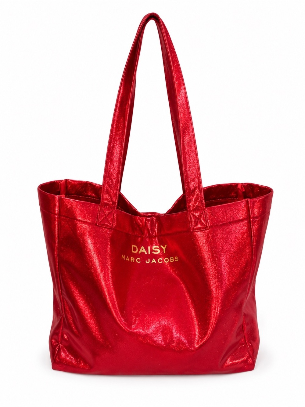 Marc Jacobs Red Metallic Daisy Tote